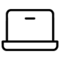 Black line icon of a laptop