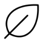 Black line icon of a leaf