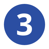 Blue circle icon with white number 3