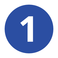 Blue circle icon with white number 1
